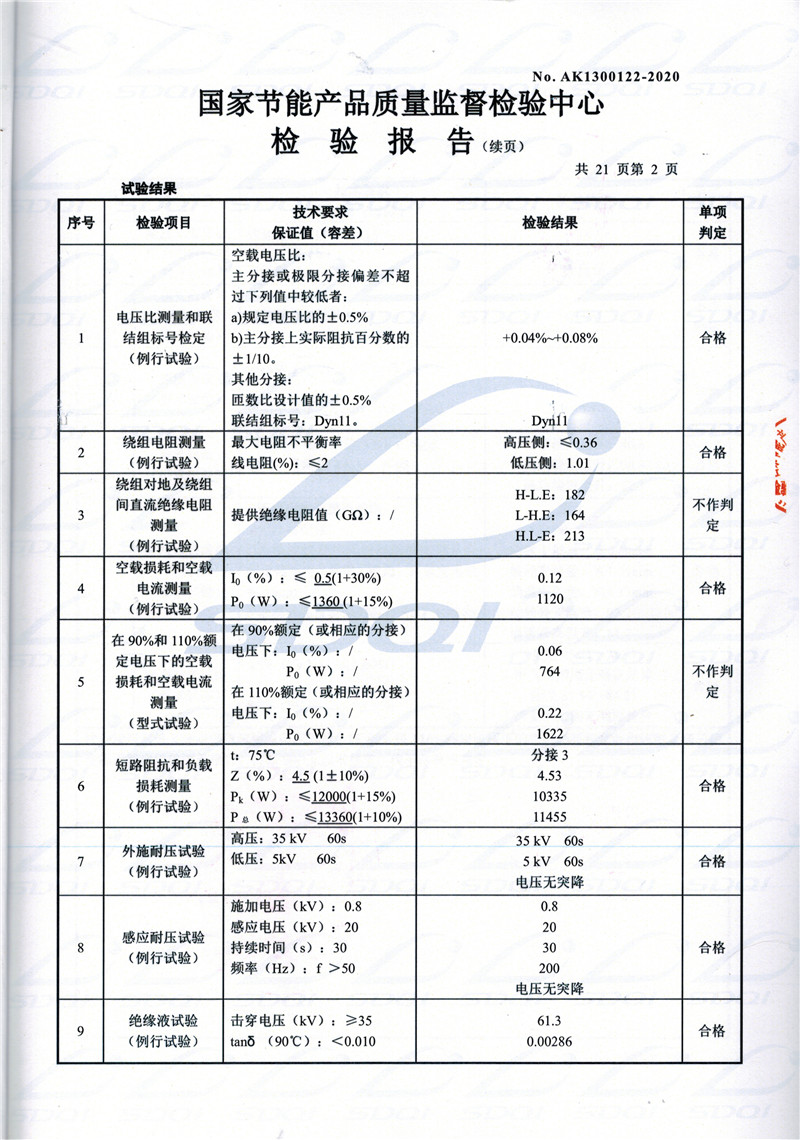 高低压试验报告-S11-1250辛集辛集辛集油浸式变压器-2.jpg
